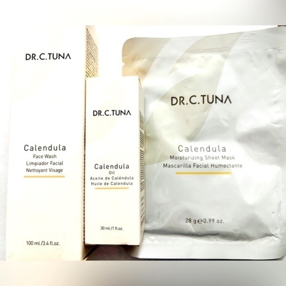 Dr C Tuna Farmasi Calendula Trio, BNIB, Face Oil, Sheet Mask, Cleanser, NWT